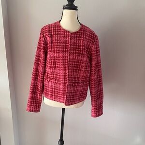 ON-34th NWT azalea pink jacket size 8 tweed dressing.